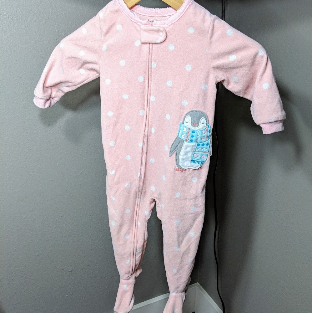 Carters 18m fleece footie pajamas with penguin